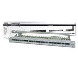 Digitus Patchpanel – 24× Gigabit, Cat6a (Klasse EA), geschirmt, 1U, Grau