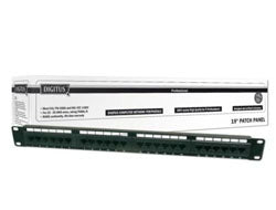 Digitus 19" 1U Rangierpanel, 24×RJ-45 Cat5e – Schwarz