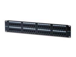 Digitus Cat 6 Patchpanel – 48× RJ‑45, Klasse E, UTP, 19", Schwarz