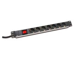 Digitus Steckdosenleiste, 7× Schuko (Typ F), mit Schalter, 2 m