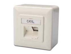 Digitus RJ-45-Kupplung – 2× RJ-45, Cat6a, Weiss, 80×80×38,5 mm