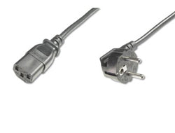 Digitus Netzkabel, Schuko (CEE7/7) auf IEC C13, Winkelstecker, 250 V, 1,8 m, Schwarz