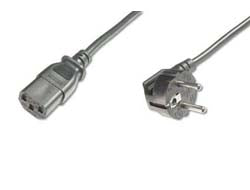 Digitus Netzkabel, Schuko (Typ F), 90° abgewinkelt, 2,5 m