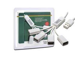 Digitus USB-Hub – USB 2.0, 4× USB-A, für Windows/Mac