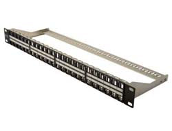Digitus Patchpanel – modulares High-Density, 48× RJ-45, Cat6a, geschirmt, 1U, Schwarz