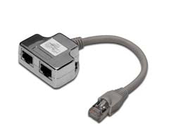 Digitus Patchkabel-Adapter – CAT5e, geschirmt, 0,19 m, Grau, Silber, RJ-45