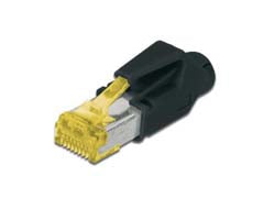 Digitus TM31 RJ-45-Stecker – CAT 6A, 8P8C, 1 Stück, Schwarz/Gelb