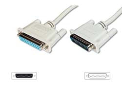 Digitus DATATRANSFER CABLED-SUB25 Kabel D-Sub25 zu D-Sub25 – 3 m, Nickel-beschichtete Kontakte, Beige