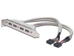Digitus USB-A auf 10-Pin IDC Kabel – 4× USB-A, 2× 10-Pin IDC