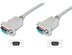 Digitus Nullmodem-Kabel – DB-9 zu DB-9 (weiblich zu weiblich) – 3 m – Beige