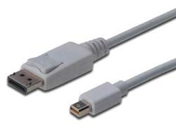 Digitus Mini DisplayPort-DisplayPort Kabel – 3 m, AWG 32, geschirmt, Kupfer, weiss