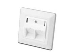 Digitus RJ-45-Blende – 2× RJ-45, Weiss