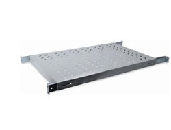 Digitus 19" Fachboden – 1U, Tiefe 700–1180 mm, 50 kg, Schwarz