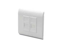 Digitus RJ-45-Kupplung – 2× Fassungen, 80× 80 mm, Weiss, für Keystone-Module