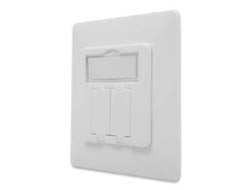 Digitus Keystone-Frontplatte – 1× Modul, 80× 80 mm, schraubenlos, weiss, 1 Stück, für Keystone-Module