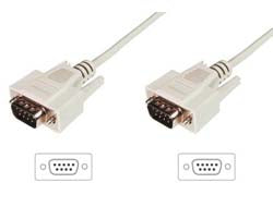 Digitus RS-232 Kabel D-Sub9 M/M, 2 m, beige