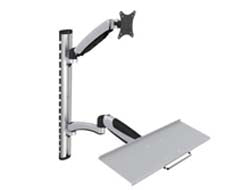 Digitus Monitorarm, Wandmontage, bis 27", VESA 75 × 75/100 × 100 mm, 8 kg, höhenverstellbar, mit Tastaturhalterung
