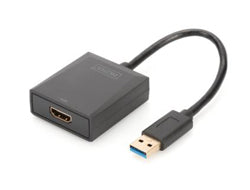 Digitus USB-A zu HDMI Adapter – 1920 × 1080, USB 3.2 Gen 1 (5 Gbit/s) – Schwarz