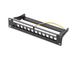 Digitus Patchpanel – 12-Port, 1U, Rackeinbau, Schwarz