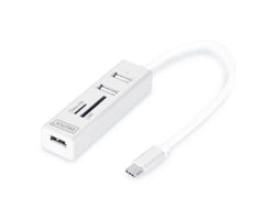 Digitus USB-Hub – USB-C, 3× USB-A, SD/microSD, für Windows/Mac/Android