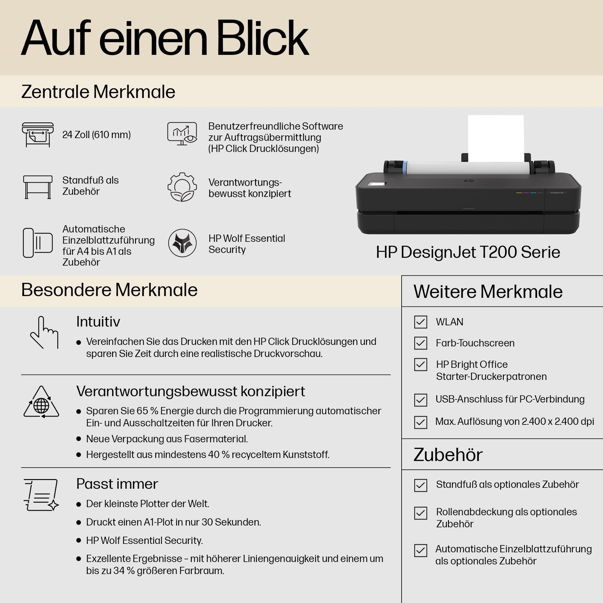 HP DesignJet T250 – Grossformatdrucker 24"