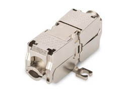 Digitus RJ-45-Kupplung – RJ-45, geschirmt, Cat6a, 500 MHz, 26×35×80 mm, metallisch