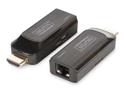 Digitus Mini HDMI-Extender-Set – Full HD, 50 m, PoE – für Cat6/6A/7 – Schwarz