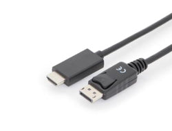 Digitus DisplayPort (Stecker) auf HDMI (Stecker) Adapter, DP 1.2, HDMI 2.0, 4K@60 Hz, 1 m