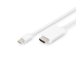 Digitus Mini DisplayPort (Stecker) auf HDMI (Stecker) Adapter, DP 1.2, HDMI 2.0, 4K@60 Hz, 2 m, MINI DPADAPC