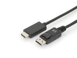 Digitus DisplayPort (Stecker) auf HDMI (Stecker) Adapter, DP 1.2, HDMI 2.0, 4K@60 Hz, 2 m