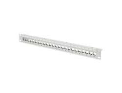 Digitus Rangierpanel 19" 1U, 24-Port, unbestückt – für Cat5e/Cat6/Cat6a – grau