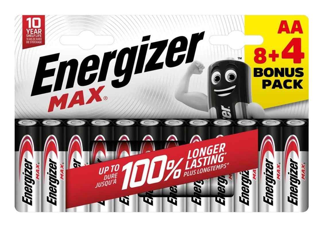 Energizer AA Batterien, Alkaline – 12 Stk.