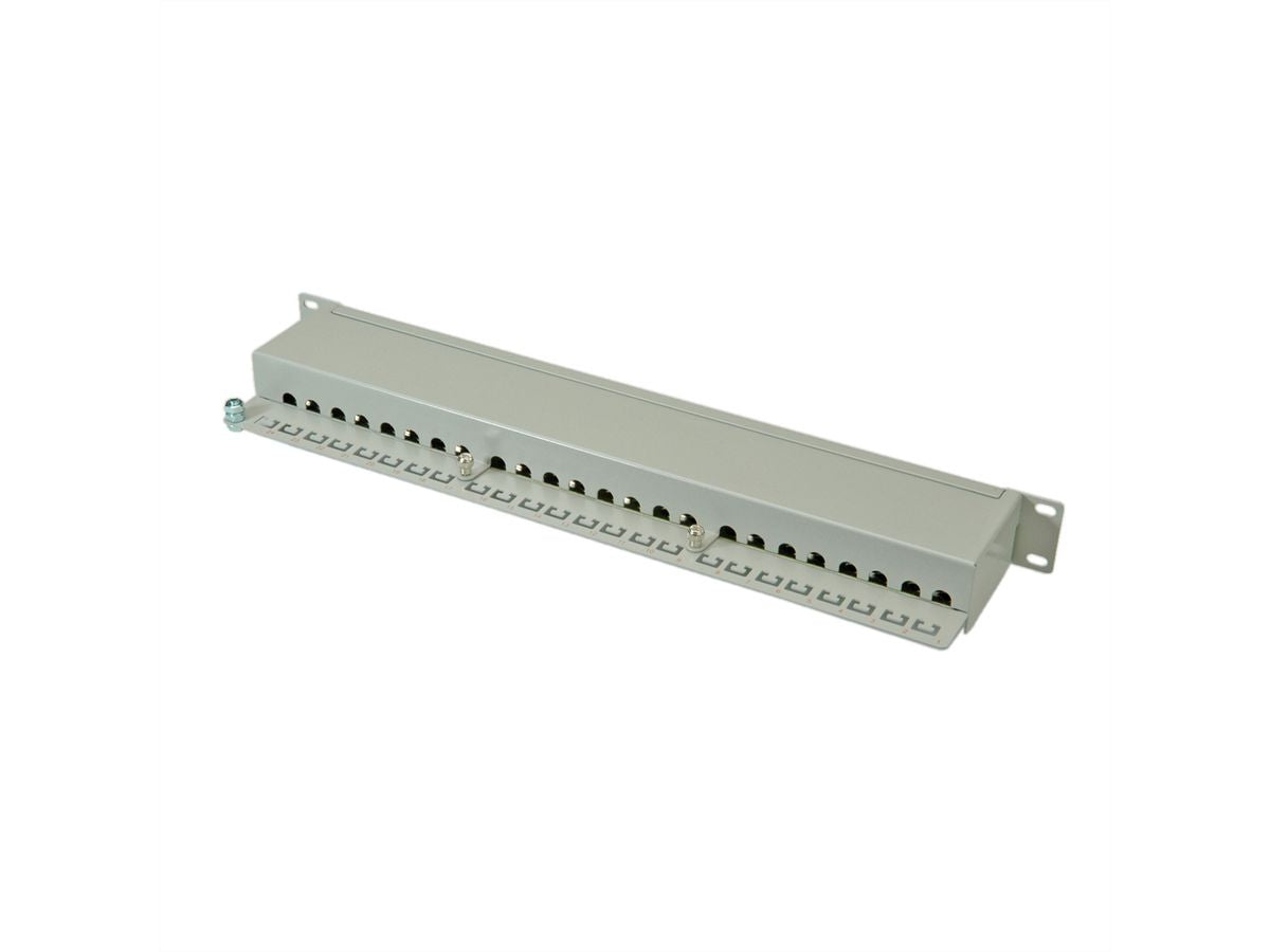 ROLINE Patchpanel Cat.6 (Klasse E) – 24× 1G, geschirmt, 19", 1U, grau