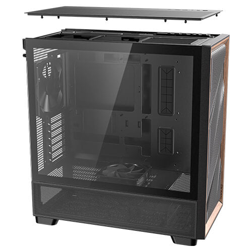 Antec FLUX – PC-Gehäuse – Midi-Tower ATX, Schwarz, Seitenfenster, 5× Lüfter, 360/420 mm Radiatorunterstützung