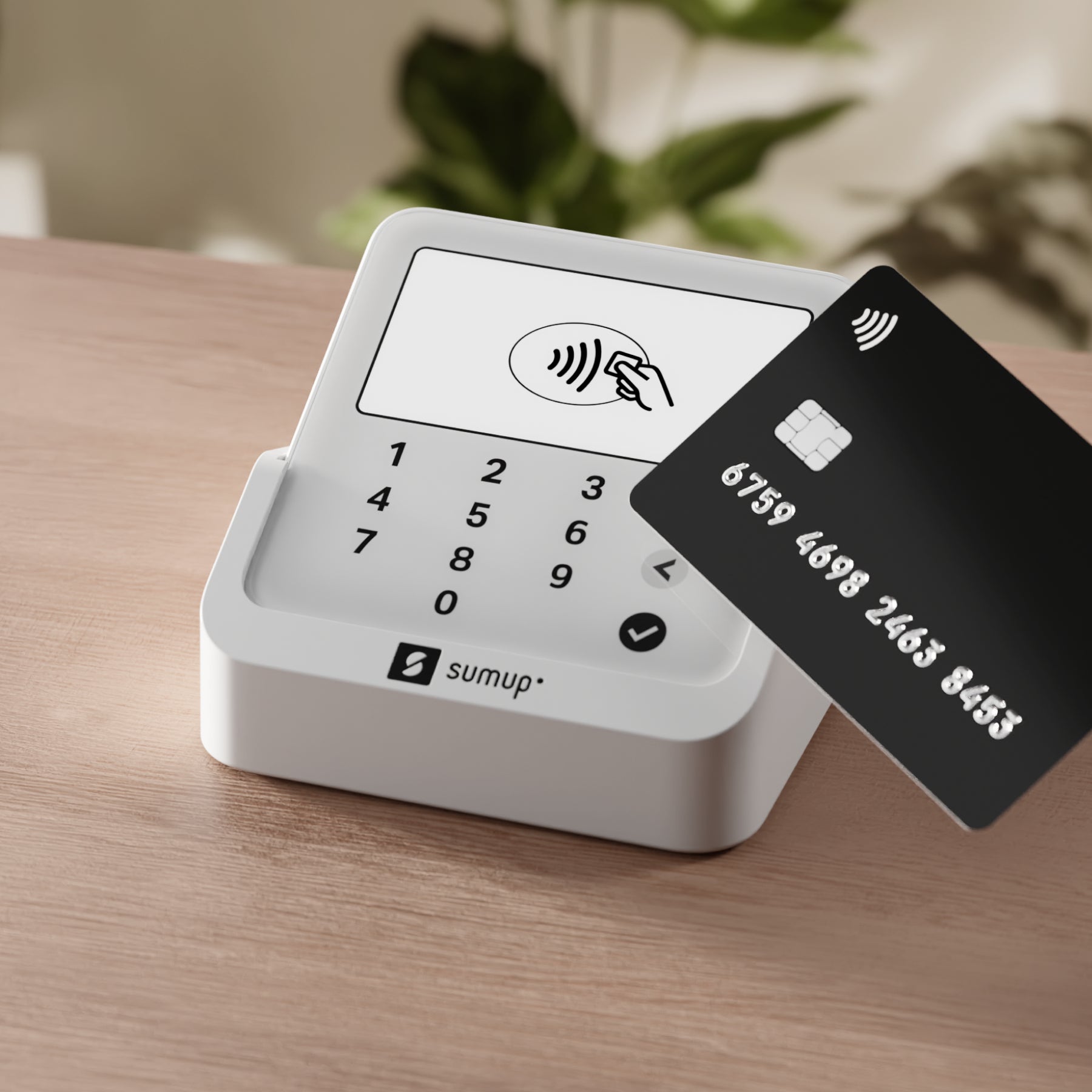 SumUp Solo Lite – Mobiles POS-Terminal – NFC, Bluetooth 4.2, mit Ladestation – Weiss