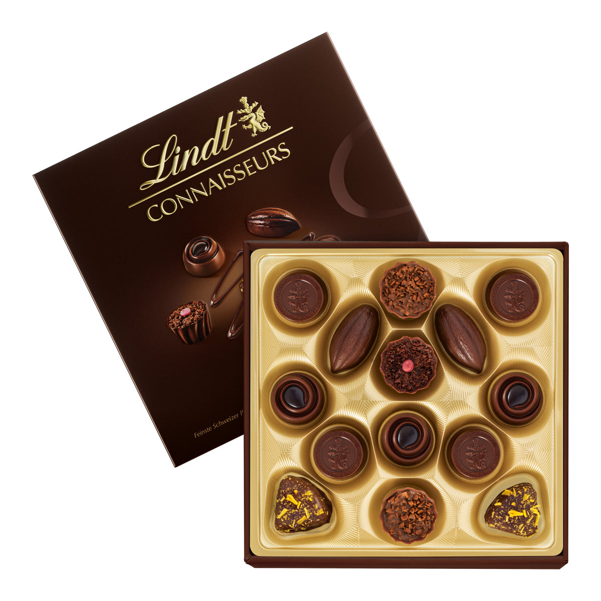 Lindt CONNAISSEURS Collection Noire Pralinés – dunkle Schokolade – 140 g