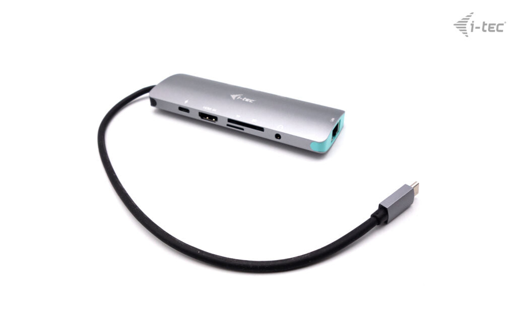 i-tec MetalNano Dockingstation – USB-C, 1× HDMI, 3× USB-A, 100 W PD, GbE, SD/microSD, für Windows/Mac/Linux