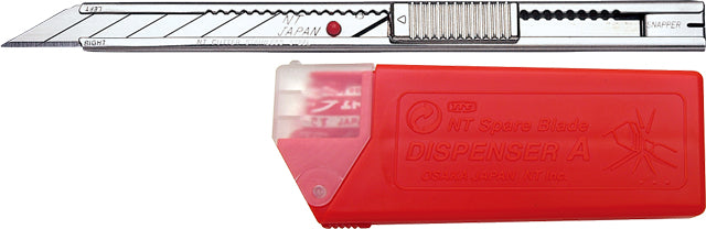 NT Cutter AD-2P – Abbrechmesser 9 mm, Auto-Lock, Edelstahl, Silber