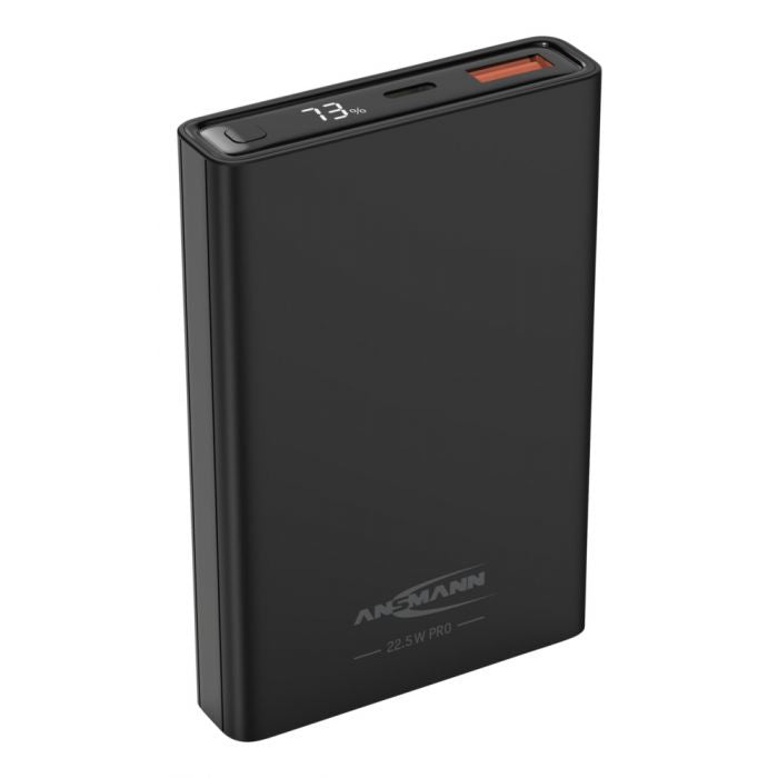 Ansmann PB222PD Powerbank 10'000 mAh – 22,5 W PD, 1× USB-C, 1× USB-A, schwarz