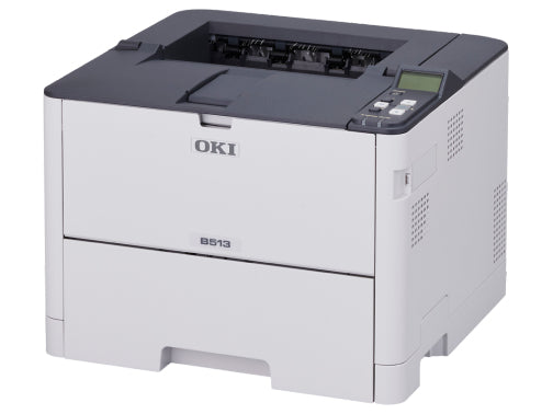 OKI B513dn – A4, S/W, Duplex, 45 S./Min., 1200 × 1200 dpi, LAN/USB, Papier: 530 Blatt