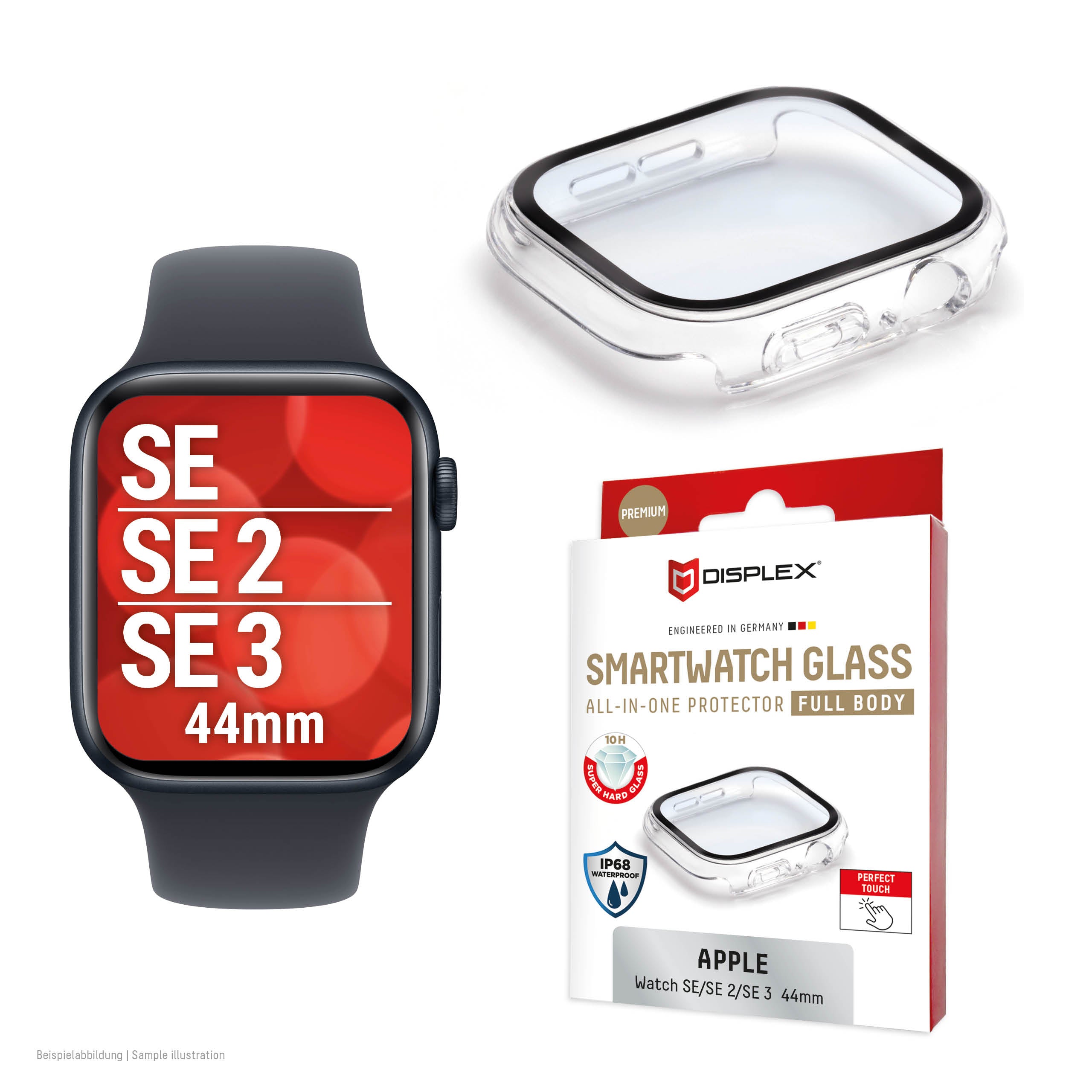 Displex Polycarbonat/Gehärtetes Glas Transparent, für Apple Watch SE (44 mm)