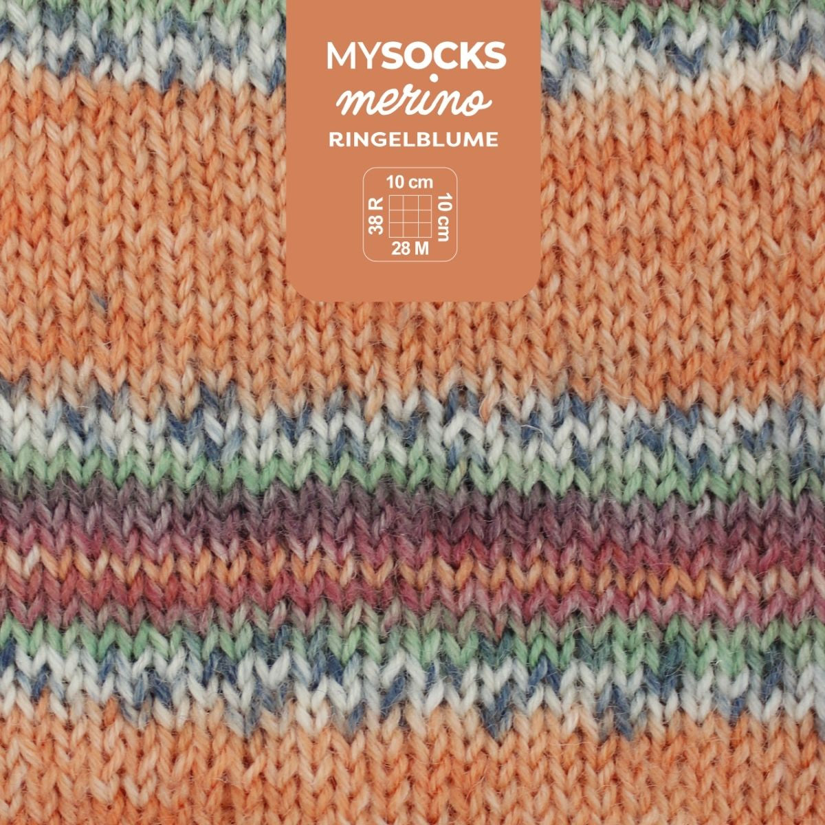 myBoshi mysocks Merino Garn Orange – 100 g, 420 m, Nadel 2,5 mm, 75% Schurwolle/25% Polyamid, 1 Stk.