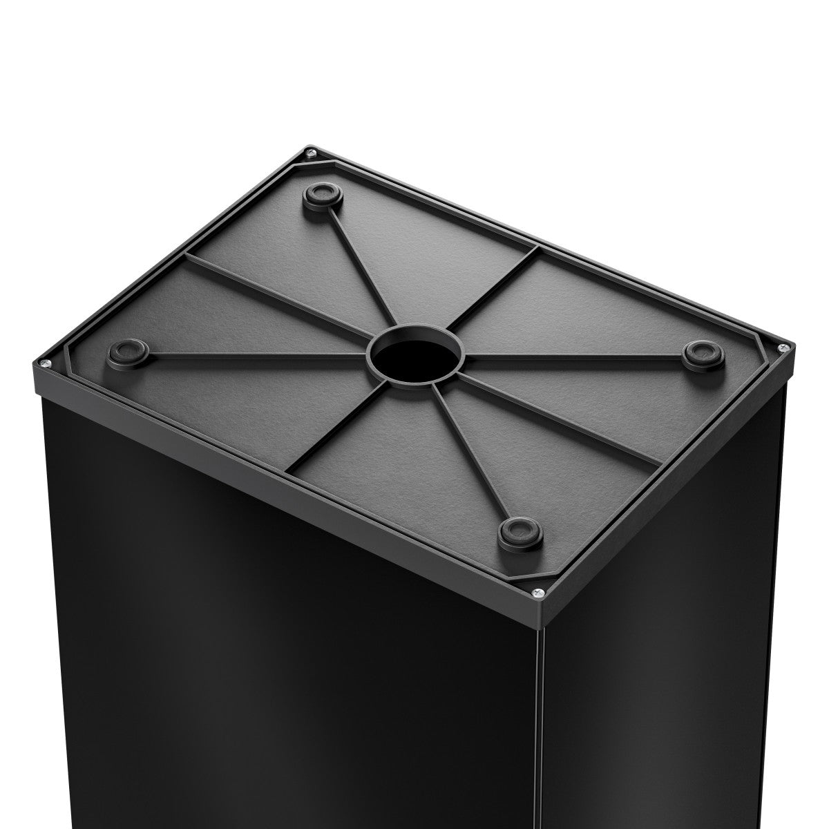 Hailo Abfallcontainer – 35 l – mit Deckel – Stahl, schwarz – B × H × T 339 × 545 × 260 mm