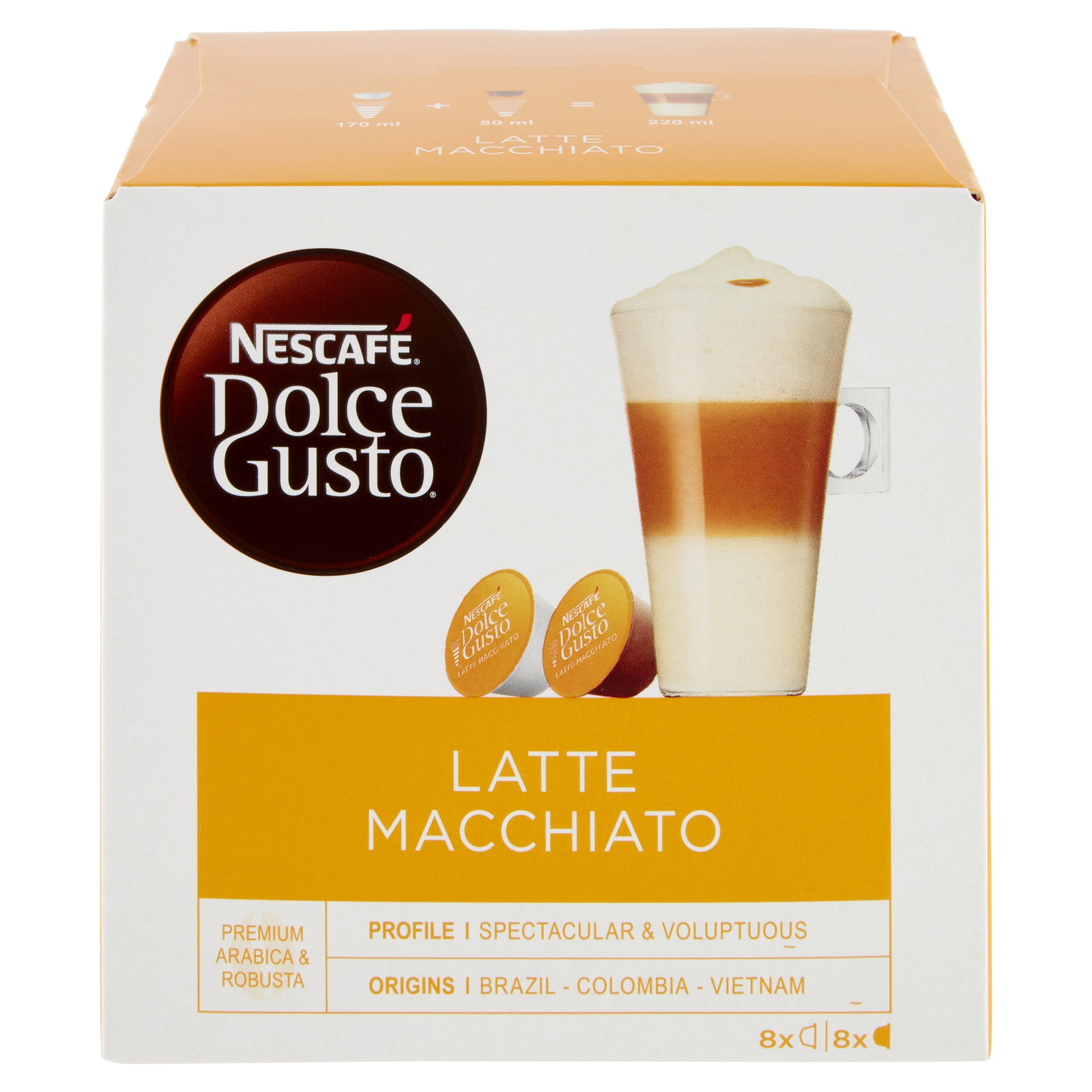 Nescafé Dolce Gusto Kaffeekapseln Latte Macchiato – für Dolce Gusto – 16 Kapseln