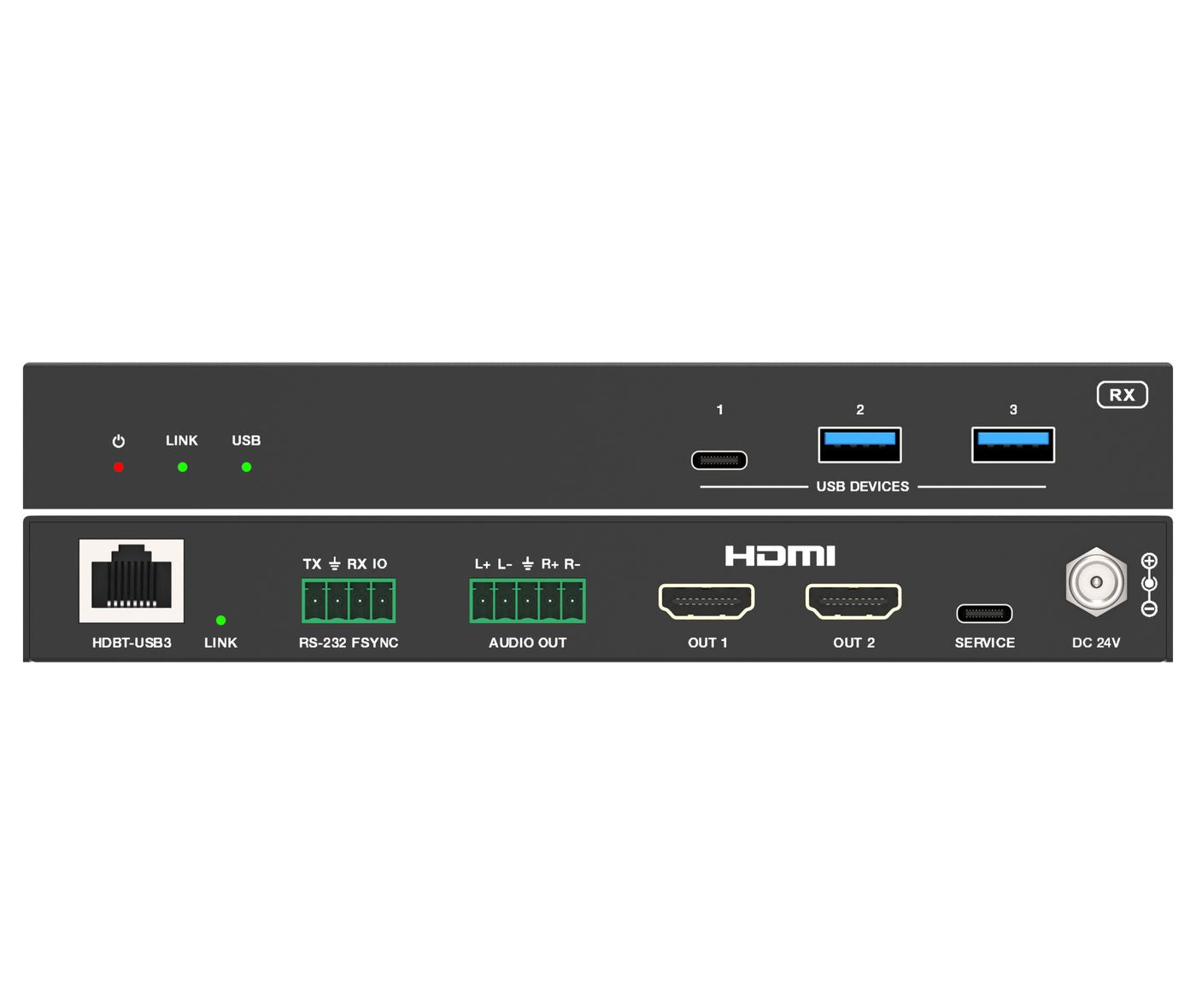 Vivolink USB 3.2 Gen 1 Extender, bis zu 100 m, USB-C/Video