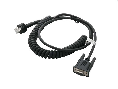 Datalogic Kabel – CAB-559 – RS-232, 9-polig, weiblich, spiralförmig – für PowerScan 9600 – schwarz – 2,4 m