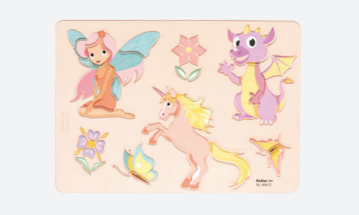 Folia Schablonen-Set – Princess, Kunststoff, Rosa, Set, 6-teilig, zum Basteln