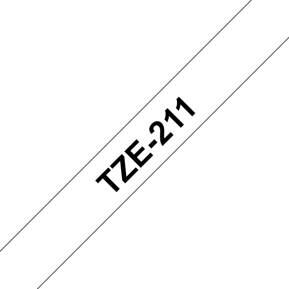 Brother Schriftband – 6 mm × 8 m, weiss, schwarz
