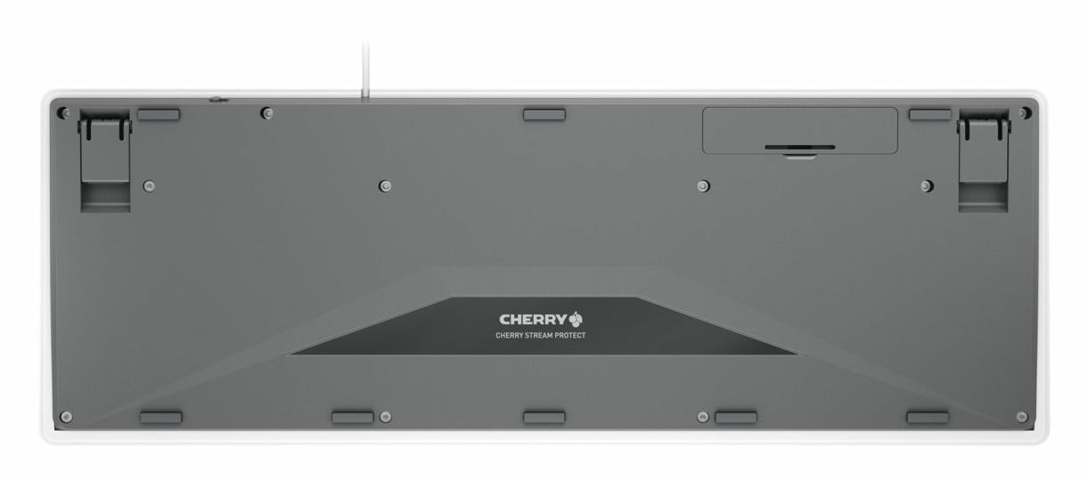 CHERRY Stream Protect – Tastatur – QWERTY (UK) – USB (kabelgebunden), Full-Size, Scherenschalter, Weiss