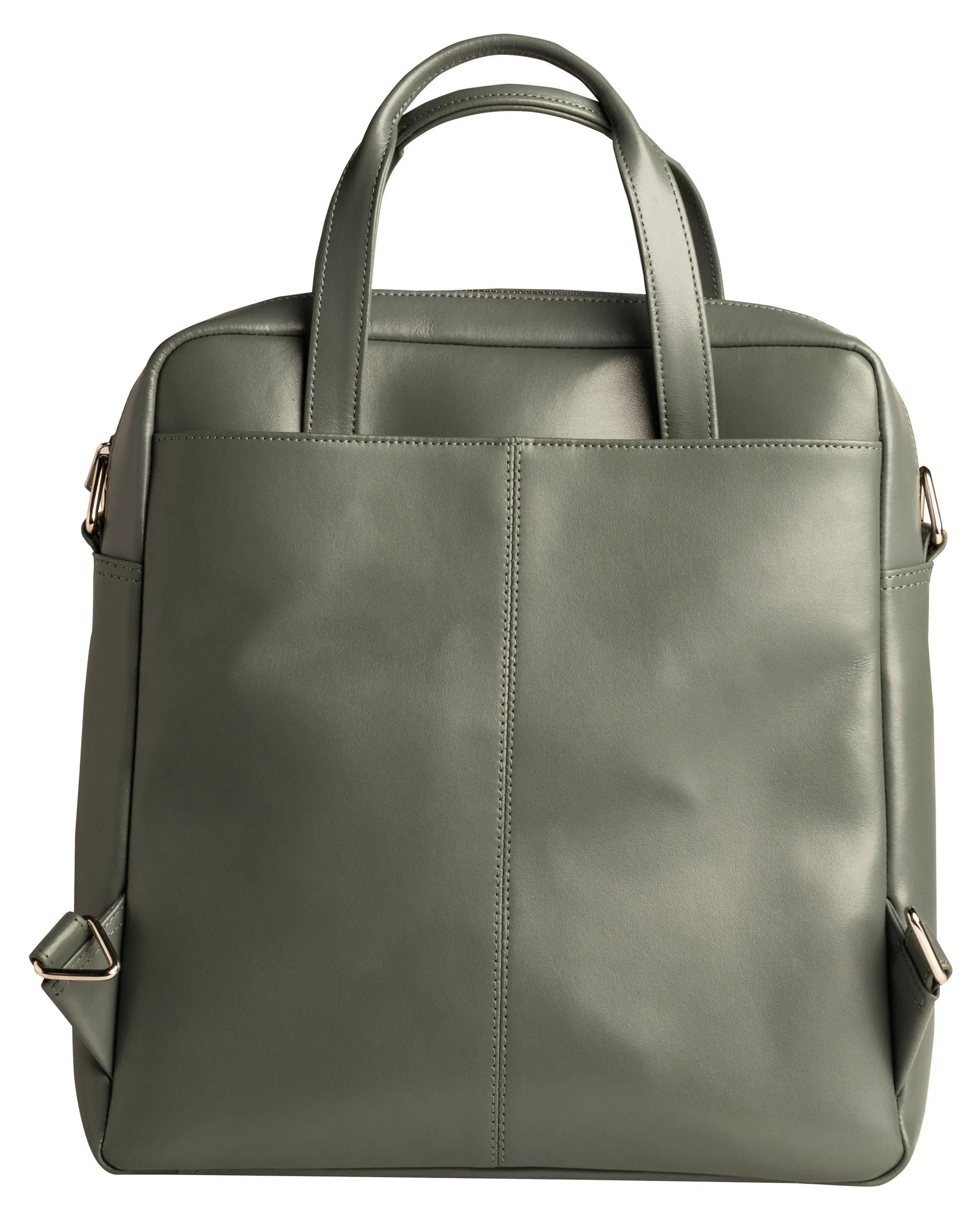 Exacompta Notebook-Rucksack bis 14" – Leder, Gepolstertes Laptop-/Tabletfach – Grau